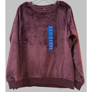 Gaiam Womens -855 Lux Faux-Fur Pullover in Winetasting Size Large NWT